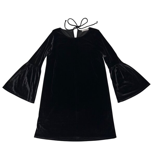 Rokoko by Dazz Black Velvet Dress with Bell Sleeves / Women's Size Small - Picture 1 of 8